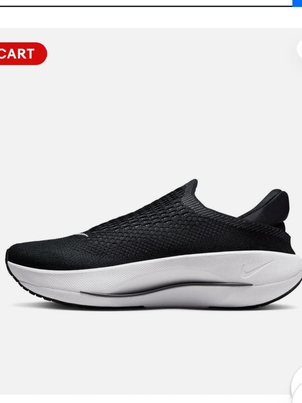 Nike Reyna EasyOn Slip On Trainers Black White Women